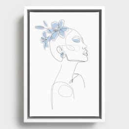 Blue Lily Lady Framed Canvas