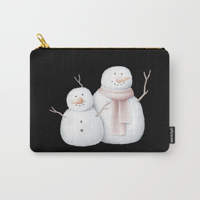 Snowmen small and big snowman with scarf Carry-All Pouch