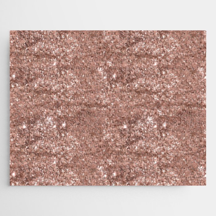 Luxury Rose Gold Glitter Sequin Pattern Jigsaw Puzzle