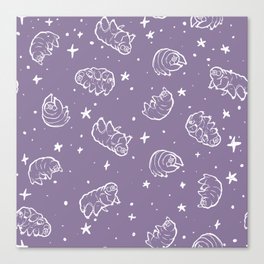Tardigrades in Space Lavender Canvas Print