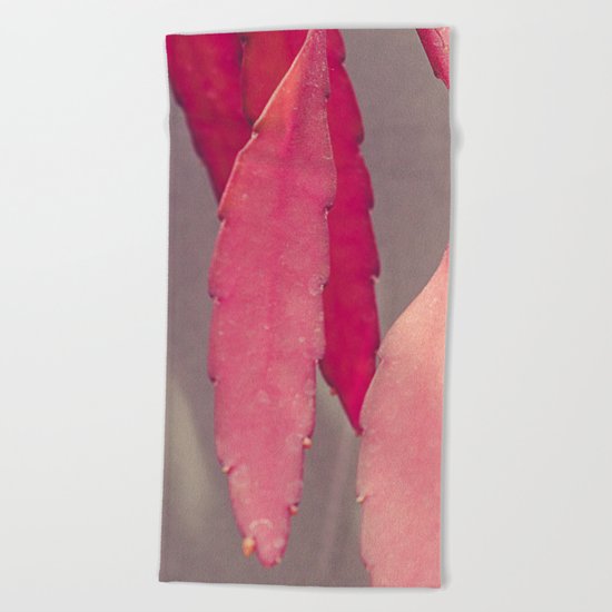 Red Cactus Beach Towel