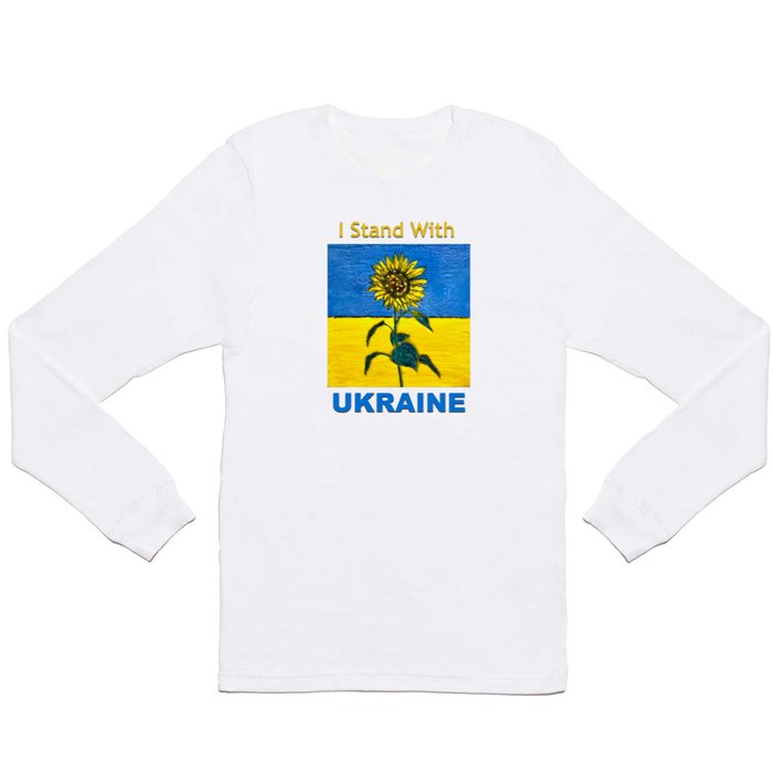 I Stand With Ukraine Wht Long Sleeve T Shirt