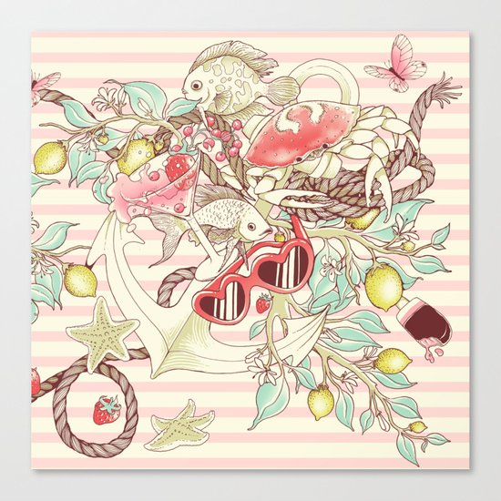 Sea, Sun and Fun - Pt. 2 - pink tones Canvas Print