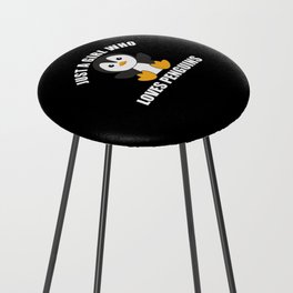 Just One Girl Who Loves Penguins - Cute Penguin Counter Stool