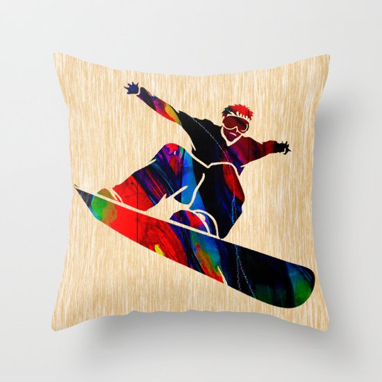Snowboard Throw Pillow