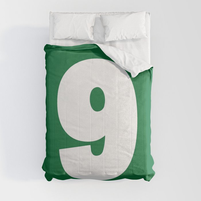 9 (White & Olive Number) Comforter