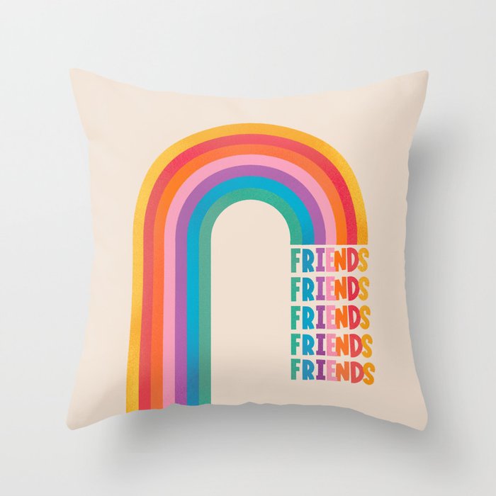 Rainbow Friends Throw Pillow