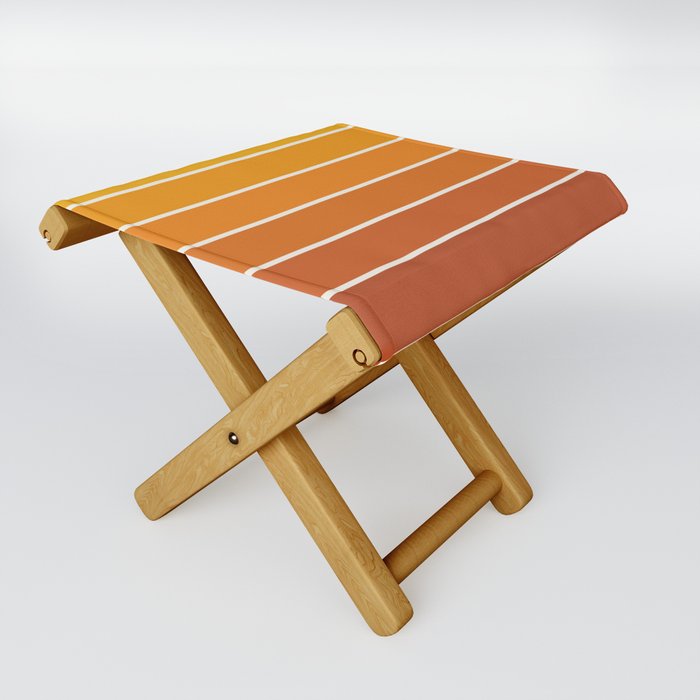 Gradient Arch IX Retro Orange Mid Century Modern Rainbow Folding Stool