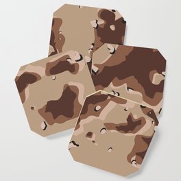 Camo Series Desert Tan High Contract Chocolate Chip Pattern High Res 300 DPI Coaster