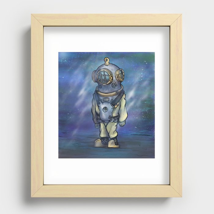 Space Diver Recessed Framed Print