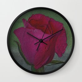 Gentle Pinkish Rose Bud Wall Clock