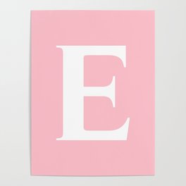 E MONOGRAM (WHITE & PINK) Poster