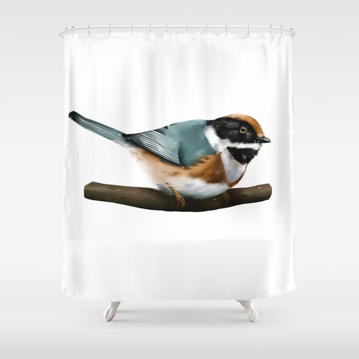Black-throated tit Shower Curtain