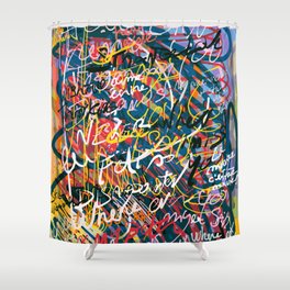 Graffiti Pop Art Writings Music by Emmanuel Signorino Shower Curtain