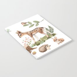 Watercolor Woodland Animals Notebook