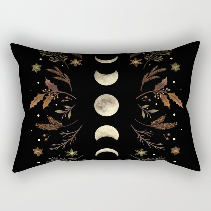 Moonlight Garden - Winter Brown Rectangular Pillow