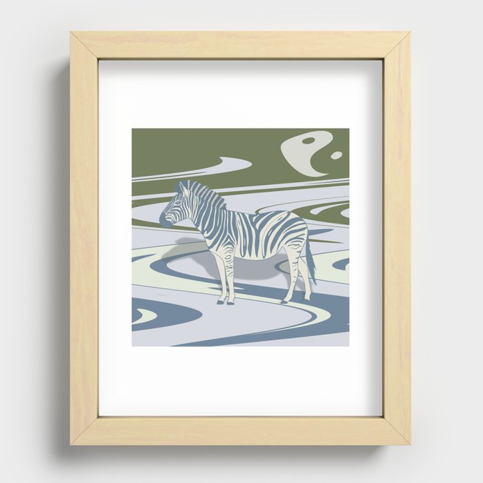 Wavy Zebra in Balance Recessed Framed Print