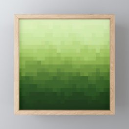 Gradient Pixel Green Framed Mini Art Print