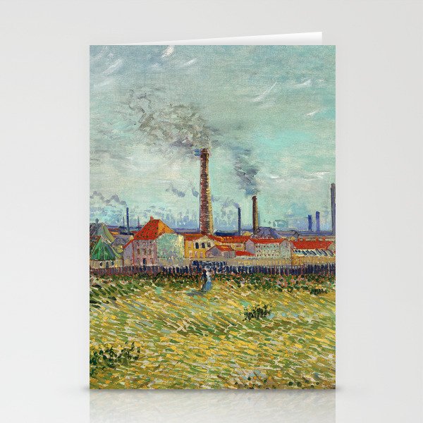Vincent van Gogh's Factories at Clichy (1887) famous painting Stationery Cards