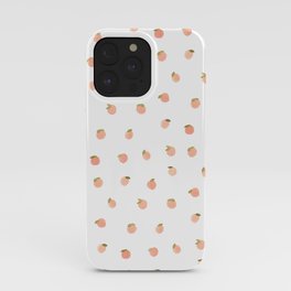 Sweet Peach Polka Dot, White iPhone Case