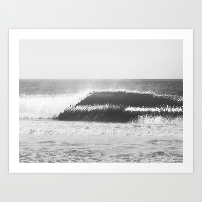 Black and White Wave Art Print