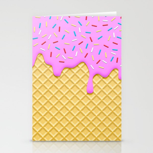 Strawberry Ice Cream Stationery Cards