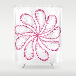 Pink spiral flower Shower Curtain