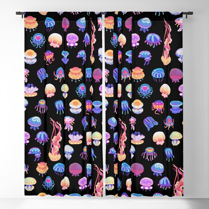 Jellyfish Day - pastel Blackout Curtain