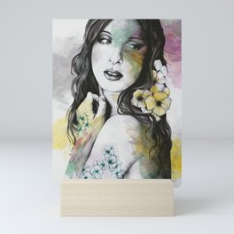Shame On You | elegant woman with flowers Mini Art Print