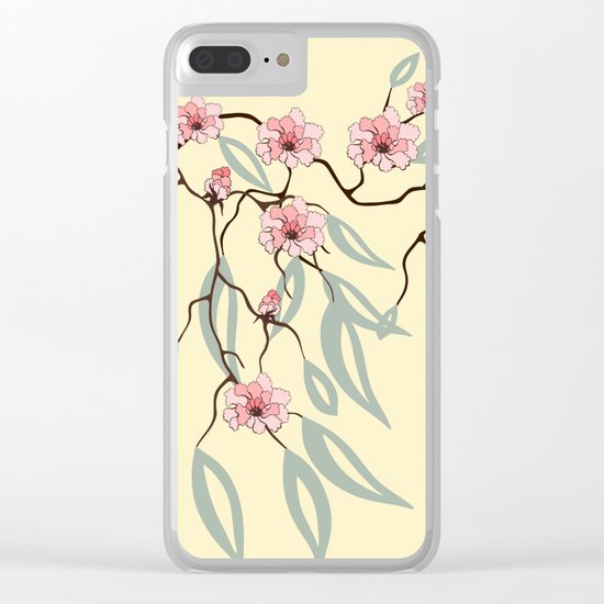 Floral. Dreams of spring. Pink sakura. Clear iPhone Case