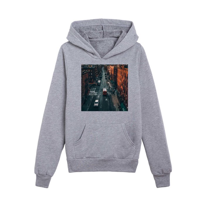 New York City skyline and Chinatown neighborhood in Manhattan Kids Pullover Hoodie