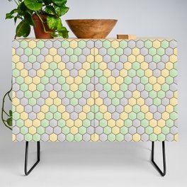 Zigzag with Glitter Texture - Green Yellow Gold Silver Credenza