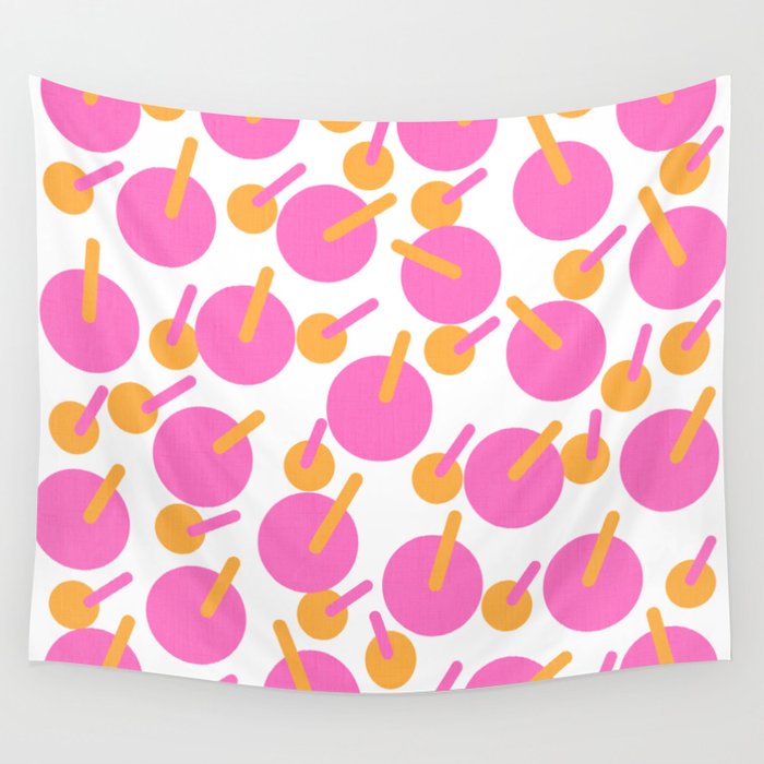 Below Deck Cocktails Modern Abstract Pink And Orange Wall Tapestry