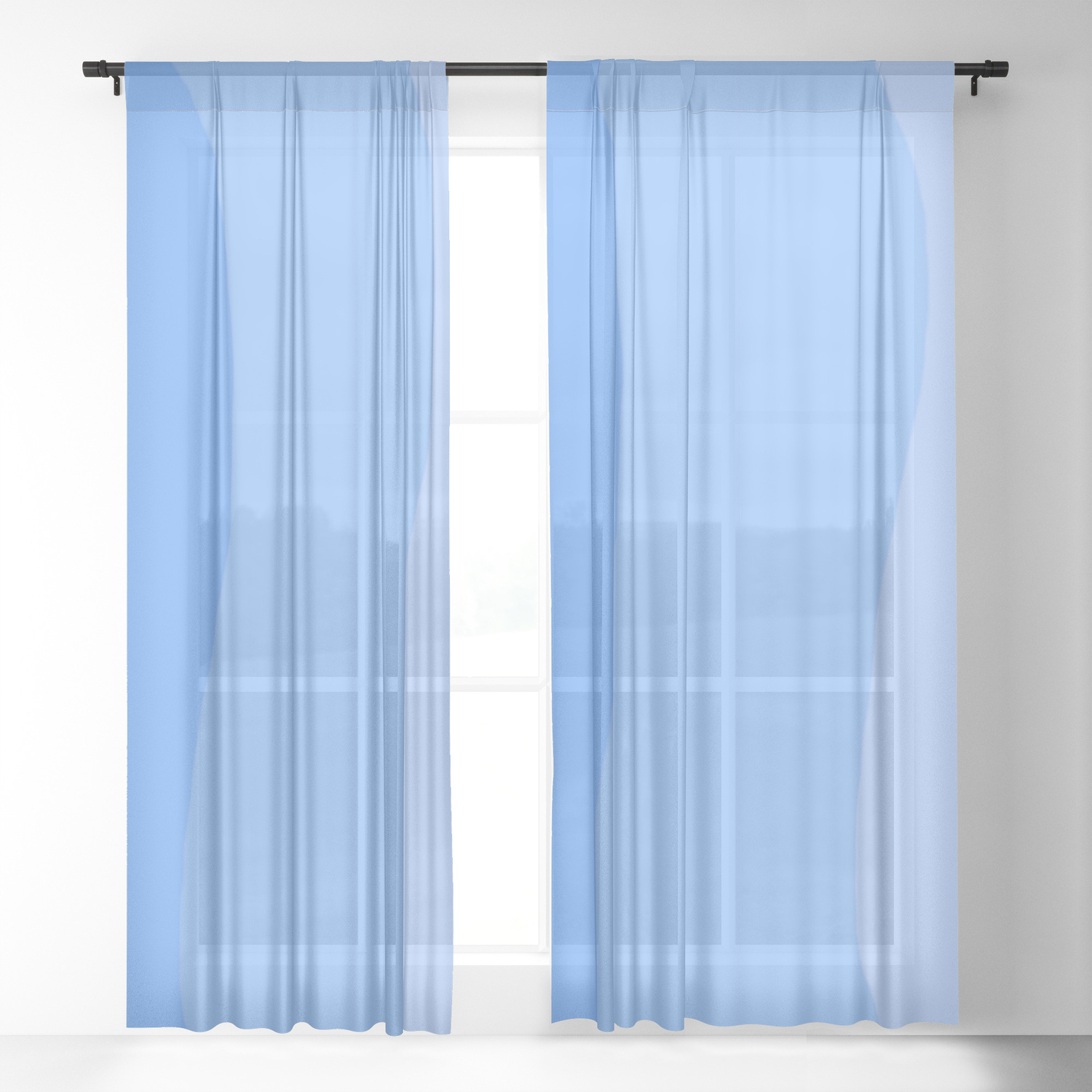 A Powder Blue S Curve For You Sheer Curtain By Katherinefriesen