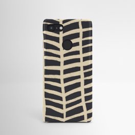 Contrasting Branches Doodle in Black and Cream Android Case