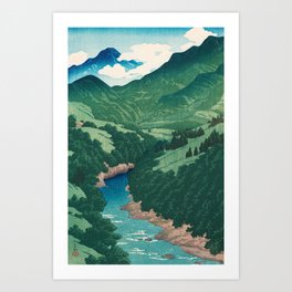 River Yana by Kawase Hasui - Japanese Vintage Woodblock Ukiyo-e Print Art Print