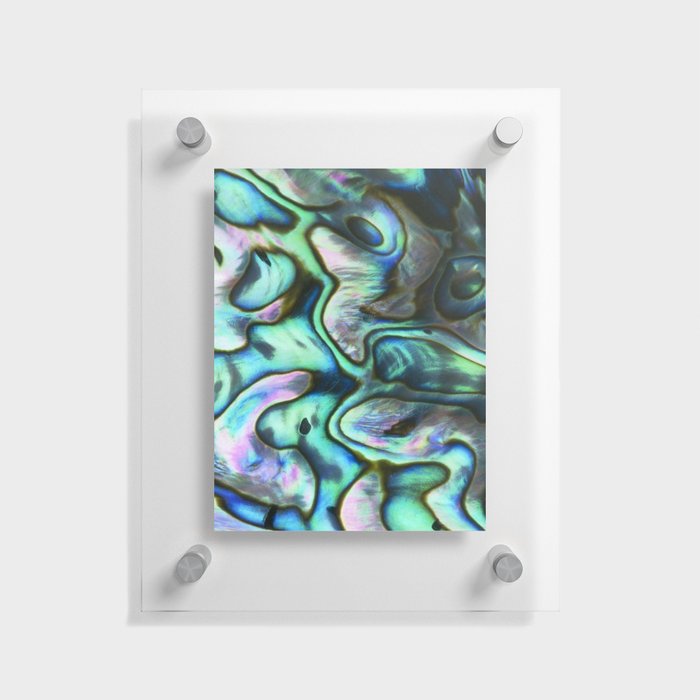 Green And Blue Abalone Pearl Shell Floating Acrylic Print