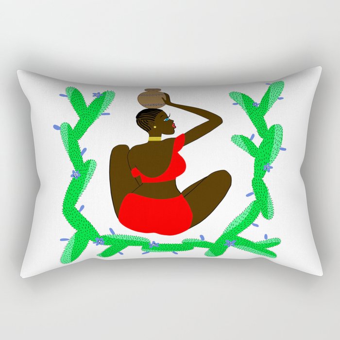 African woman with a vessel Rectangular Pillow