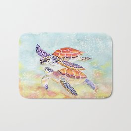 Swimming Together - Sea Turtle Bath Mat