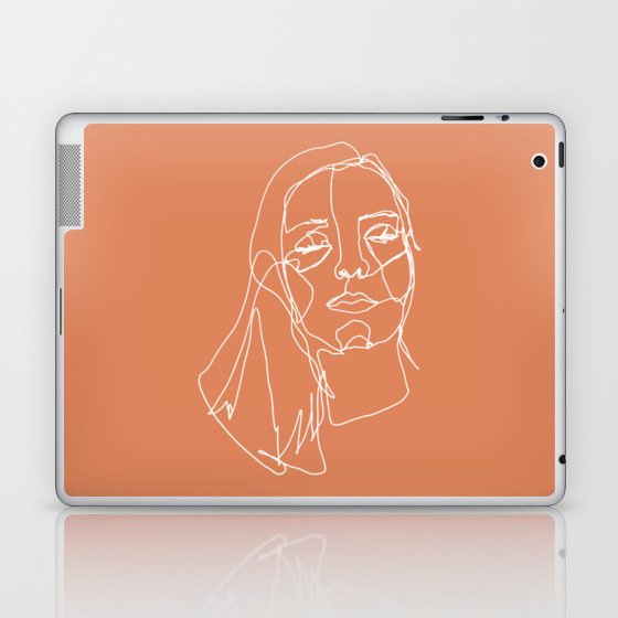 LINE ART FEMALE PORTRAITS III-III-VIII Laptop & iPad Skin