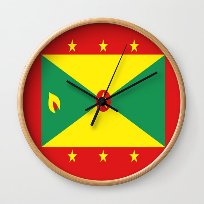 Grenada Flag Throw design Wall Clock