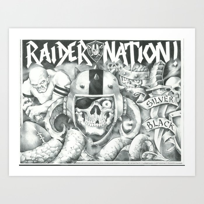 Raider Nation Art Print by Holland Boys Ink