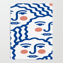 Girl's Face w Orange Cheek Pints  Poster