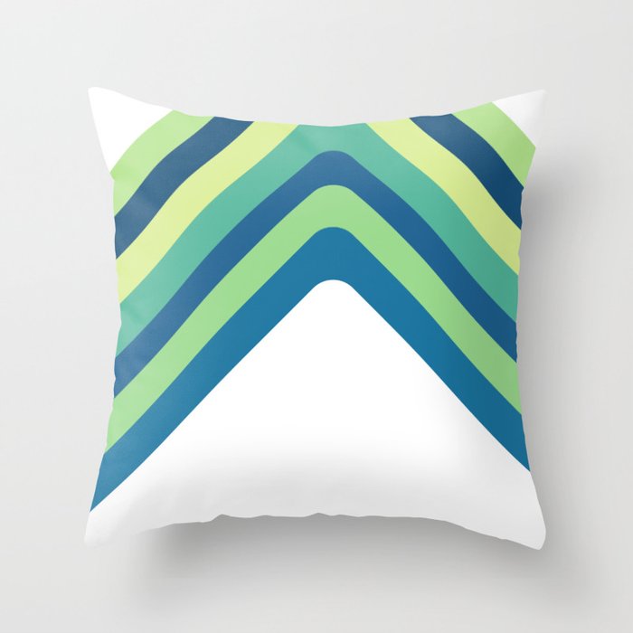 Blue and green stripes Throw Pillow
