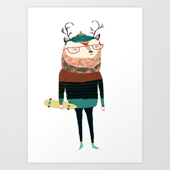 Deer, deer art, deer print, deer illustration, Art Print