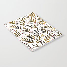 Festive watercolor branches - autumn Notebook