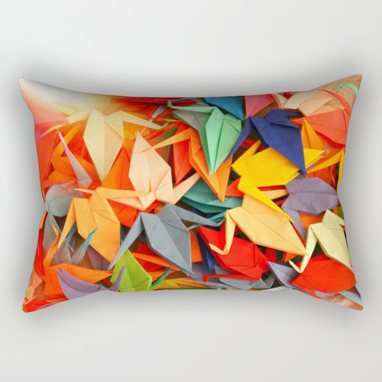 Senbazuru rainbow Rectangular Pillow