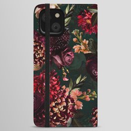 Vintage & Shabby Chic  - Fall Lush Botanical Midnight Garden iPhone Wallet Case