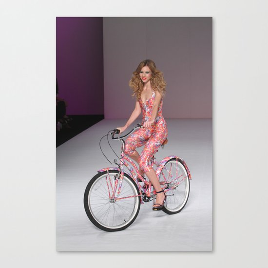 Girls on Bikes Canvas Print