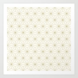 Geometric Stars pattern gold Art Print
